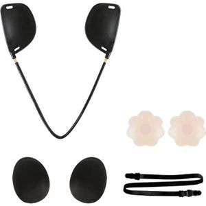 XD00001 Molding Silicone Tepel Sticker Frontless BH Verstelbare Anti-sag Push-up BH Kit (V-type Zwart)