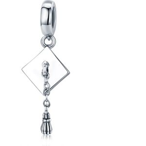 S925 Sterling Silver Bachelor Cap Pendant DIY Bracelet Necklace Accessories
