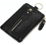Men Leather Multifunctional Coin Purse Household Large-capacity Key Card Case(Navy Blue)