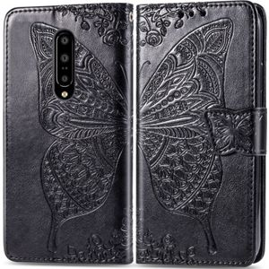 Butterfly Love Flowers Embossing Horizontal Flip Leather Case for OnePlus 7 Pro  with Holder & Card Slots & Wallet & Lanyard(Black)