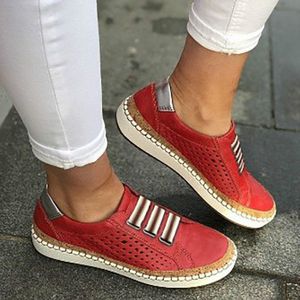 Dames sneakers ademende flats schoenen  maat: 38 (rood)