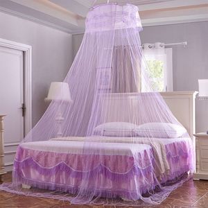 Household Circular Suspended Ceiling Mosquito Net Princess Tents(Light Purple)
