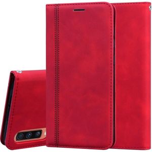 For Samsung Galaxy A70 Frosted Business Magnetic Horizontal Flip PU Leather Case with Holder & Card Slot & Lanyard(Red)