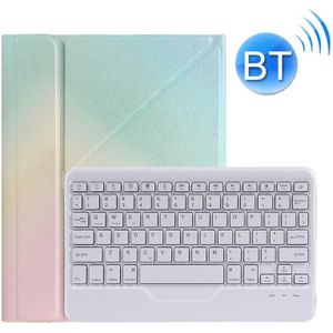 B011 Splittable Bluetooth Keyboard Leather Case with Triangle Holder & Pen Slot For iPad Pro 11 inch 2021 & 2020 & 2018 / Air 4 10.9 inch(Gradient Rainbow)