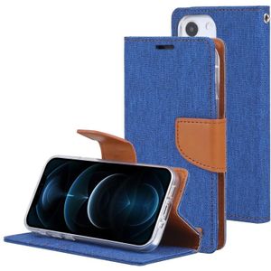 Goosspery Canvas Diary Canvas Textuur Horizontale Flip PU Lederen Case met Houder & Card Slots & Portemonnee voor iPhone 13