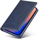 For iPhone 12 Max / 12 Pro LC.IMEEKE LC-001 Series PU + TPU Color Matching Frosted Horizontal Flip Leather Case with Holder & Card Slot(Blue)