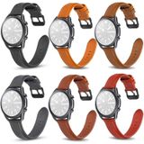 For Samsung Galaxy Watch 3 41mm Flat Texture Leather Replacement Strap(Dark Brown)
