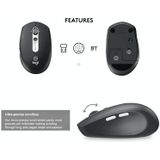 Logitech M590 Dual Mode Wireless Bluetooth Light Sound Mouse(Black)