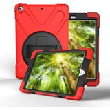 For Galaxy Tab S4 10.5 T830/T835 360 Degree Rotation PC + Silicone Protective Case with Holder & Hand-strap(Red)