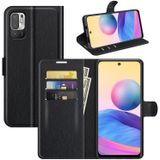 For Xiaomi Redmi Note 10 5G / Poco M3 Pro 5G Litchi Texture Horizontal Flip Protective Case with Holder & Card Slots & Wallet(Black)