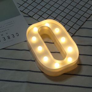 Alphabet O English Letter Shape Decorative Light  Dry Battery Powered Warm White Standing Hanging LED Holiday Light