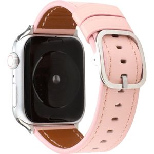 For Apple Watch Series 5 & 4 44mm / 3 & 2 & 1 42mm Modern Style Buckle Genuine Leather Strap(Pink)