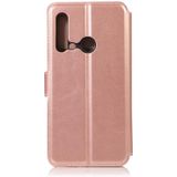 For Huawei P20 Lite 2019 Calf Texture Magnetic Buckle Horizontal Flip Leather Case with Holder & Card Slots & Wallet & Photo Frame(Rose Gold)