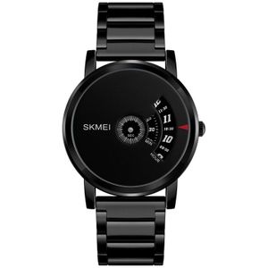 SKMEI 1260 Fashion Creative Pointer 30m Waterproof Quartz Wrist Watch with Stainless Steel Watchband(Black)