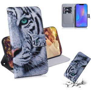 Tiger patroon gekleurde tekening horizontale Flip lederen case voor Huawei P Smart + 2019/Nova 3i  met houder & card slots & portemonnee