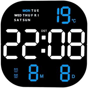 6633 LED-scherm Digitale display Timing Desktop Wekker Woonkamer Hangende klok (blauw licht)
