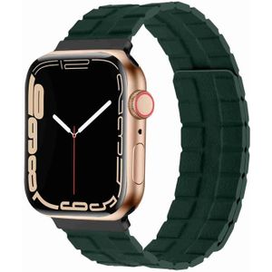 Vierkante tweedelige lederen magnetische horlogeband voor Apple Watch Ultra 49 mm / serie 8 & 7 45 mm / SE 2 & 6 & SE & 5 & 4 44 mm / 3 & 2 & 1 42 mm