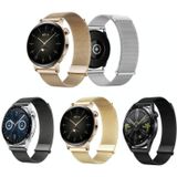 Voor Huawei Watch GT 4 46mm Milan Daul magnetische stalen mesh horlogeband