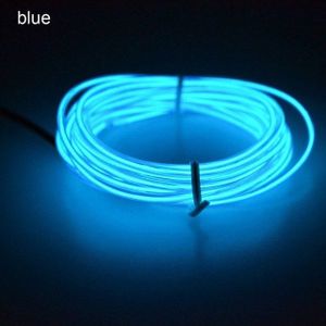 Flexible LED Light EL Wire String Strip Rope Glow Decor Neon Lamp USB Controlle 3M Energy Saving Mask Glasses Glow Line F277(Blue Light)