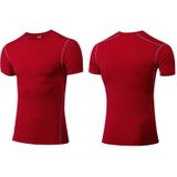 Stretch Quick Dry Tight T-shirt Training Bodysuit (Kleur: Rood formaat:S)