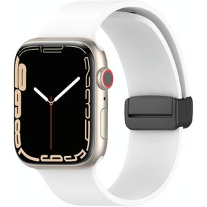 Magnetische zwarte gesp gladde siliconen horlogeband voor Apple Watch Series 8 & 7 41 mm / SE 2 & 6 & SE & 5 & 4 40 mm / 3 & 2 & 1 38 mm