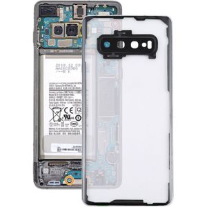 Transparent Battery Back Cover with Camera Lens Cover for Samsung Galaxy S10+ SM-G9750 G975F(Transparent)