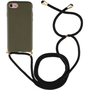 For iPhone 8 / 7 TPU Anti-Fall Mobile Phone Case With Lanyard(Green)