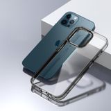 Voor iPhone 12 Pro Max ijskleur helder acryl hybride TPU telefoonhoesje (transparant zwart)