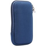 Universal Elasticity Zipper Protective Case Storage Bag with Lanyard For Huawei Mate 20 X / 7.2 inch Smart Phones(Sapphire Blue)