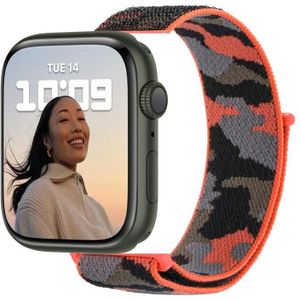 Nylon Loop Watch Band For Apple Watch Series 7 41mm / 6&SE&5&4 40mm / 3&2&1 38mm(Orange Camouflage)