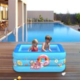 Household Indoor and Outdoor Ice Cream Pattern Children Square Inflatable Swimming Pool  Size:130 x 85 x 50cm  Color:Blue