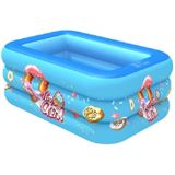 Household Indoor and Outdoor Ice Cream Pattern Children Square Inflatable Swimming Pool  Size:130 x 85 x 50cm  Color:Blue