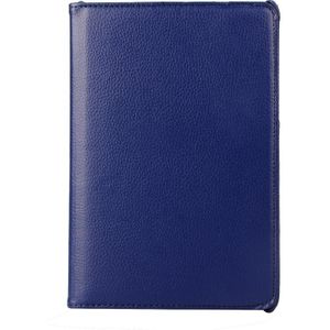 Litchi Texture 360 Degree Rotating Leather Case with Holder for Galaxy T350(Dark Blue)