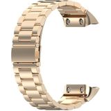 For Garmin Forerunner 35 / 30 Universal Three Beads Stainless Steel Replacement Wrist Strap Watchband(Champagne Gold()