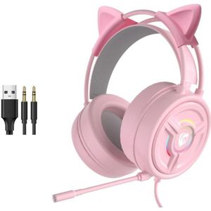 Pantsan PSH-200 bekabeld gaming headset met microfoon  kleur: 3 5 mm roze kat oor