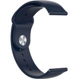 18mm Universal Reverse Buckle Wave Silicone Strap  Size:L(Navy Blue)