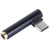 Type-C Male to 3.5mm Female L-type Stereo Audio Headphone Jack Adapter(Black)