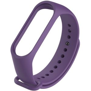 Bracelet Watch Silicone Rubber Wristband Wrist Band Strap Replacement for Xiaomi Mi Band 3(Purple)