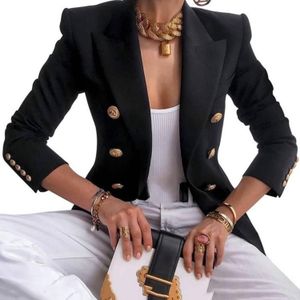 Solid Color Slim Long-mouwen Cardigan Short Suit Jacket voor Dames (Kleur: Zwart Maat: S)