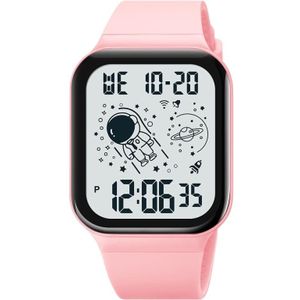 SKMEI 1863 Multifunctioneel Astronaut Student Digital Sports Square Watch (roze witte machine)