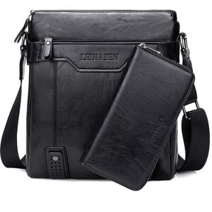 WEIXIER 15036 Multifunctional Men Business Messenger Bag Single Shoulder Bag with Handbag (Black)