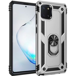 For Galaxy A81 / Note 10 Lite Shockproof TPU + PC Protective Case with 360 Degree Rotating Holder(Silver)