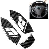 5 in 1 Car Carbon Fiber Solid Color Steering Wheel Button Decorative Sticker for BMW 5 Series E60 2004-2010  Left and Right Drive Universal