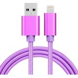 1m 3A Woven Style Metal Head 8 Pin to USB Data / Charger Cable  For iPhone X / iPhone 8 & 8 Plus / iPhone 7 & 7 Plus / iPhone 6 & 6s & 6 Plus & 6s Plus / iPad(Purple)