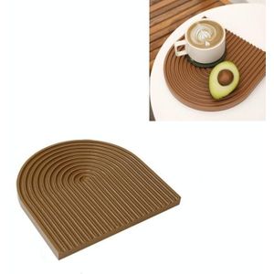 Water Ripple Cutting Board Afternoon Tea Snack Plate Foto Props Medium (Warm Brown)