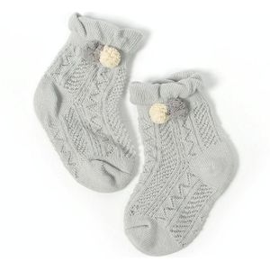 3 Pairs Baby Socks Mesh Thin Baby Cotton Socks  Toyan Socks: M 2-3 Years Old(Gray)