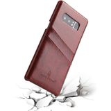 Fierre Shann Retro Oil Wax Texture PU Leather Case for Galaxy Note 8  with Card Slots(Brown)