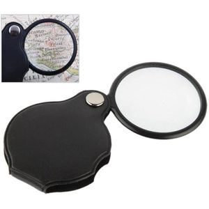 10 PCS 5X 50mm Magnifier Pocket Folding Magnifying Glass Loupe Pocket Spiegel(Black)