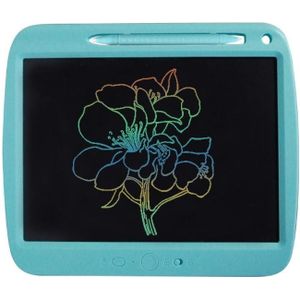 Children LCD Painting Board Electronic Highlight Written Panel Smart Charging Tablet  Style: 9 inch Colorful Lines (Blue)