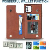 Cross-body Square Double Buckle Flip Card Tas TPU + PU-koffer met kaartslots & portefeuille en foto & riem voor iPhone 11